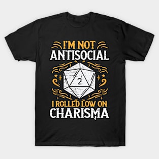 Not Anti Social Low Charisma Funny Men Boys Kids T-Shirt